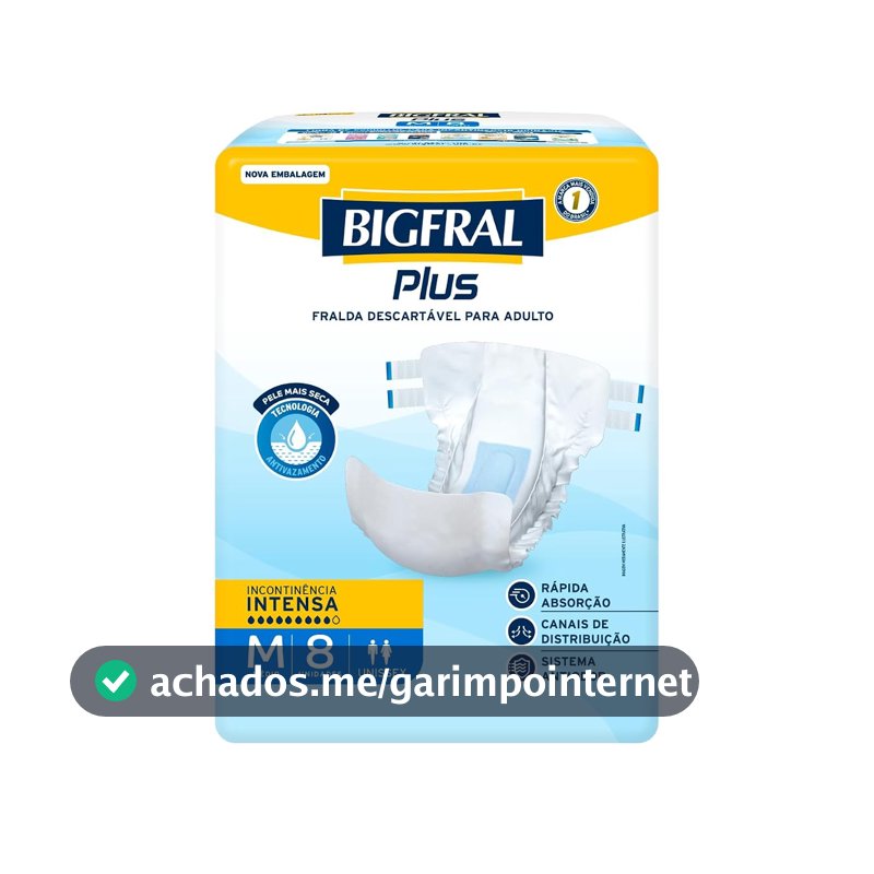 Fralda Bigfral Plus M 8 Unidades