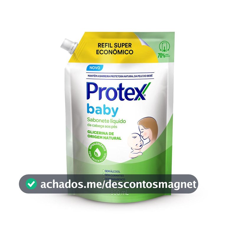 Protex Baby Glicerina Natural Sabonete Líquido Refil, 800ml