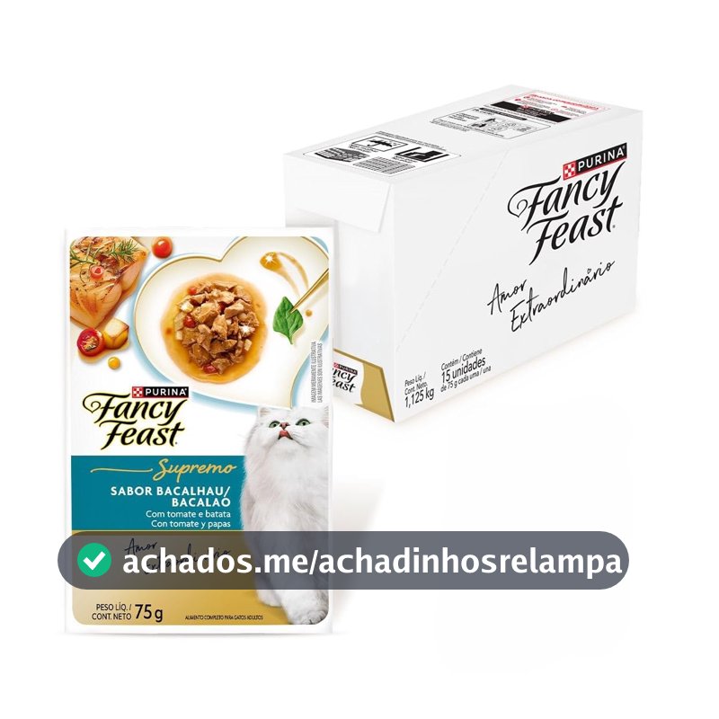 Ração Úmida PURINA® FANCY FEAST® Supremo Bacalhau para Gatos Adultos 75g - 15 unidades