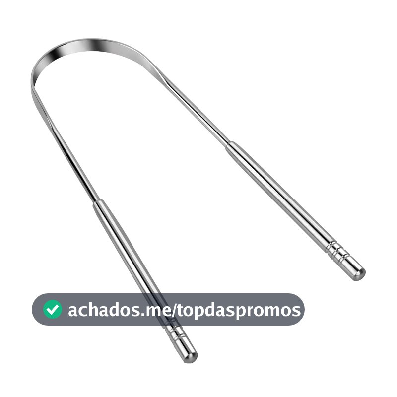 Raspador de Língua Aço Inoxidável NO2PROBLEMS Limpeza Bucal Profunda Anti-Ferrugem e Durável
