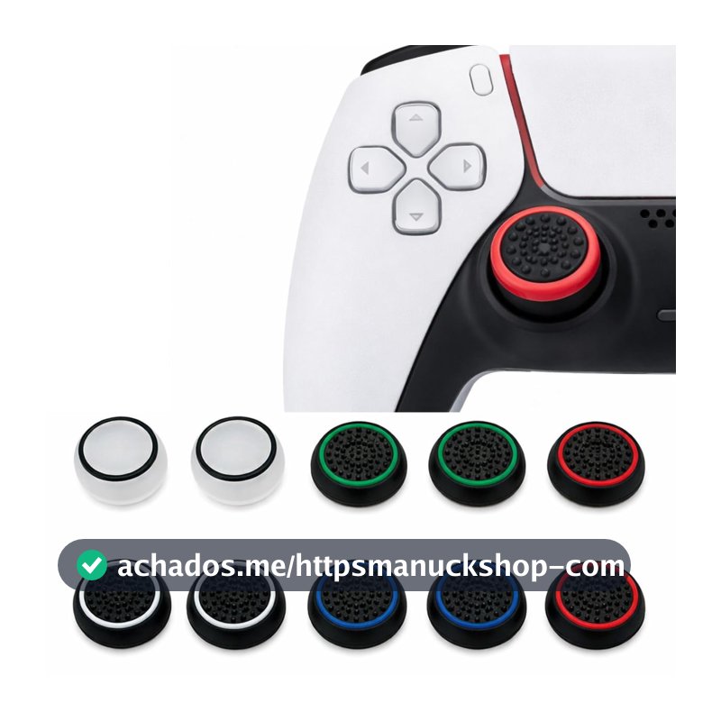Kit com 10 Grips de silicone para Controle, Compatível com PS2, PS3, PS4, PS5, XBOX,Nintendo switch e Steam Deck Protetor Analógico com Anéis Coloridos