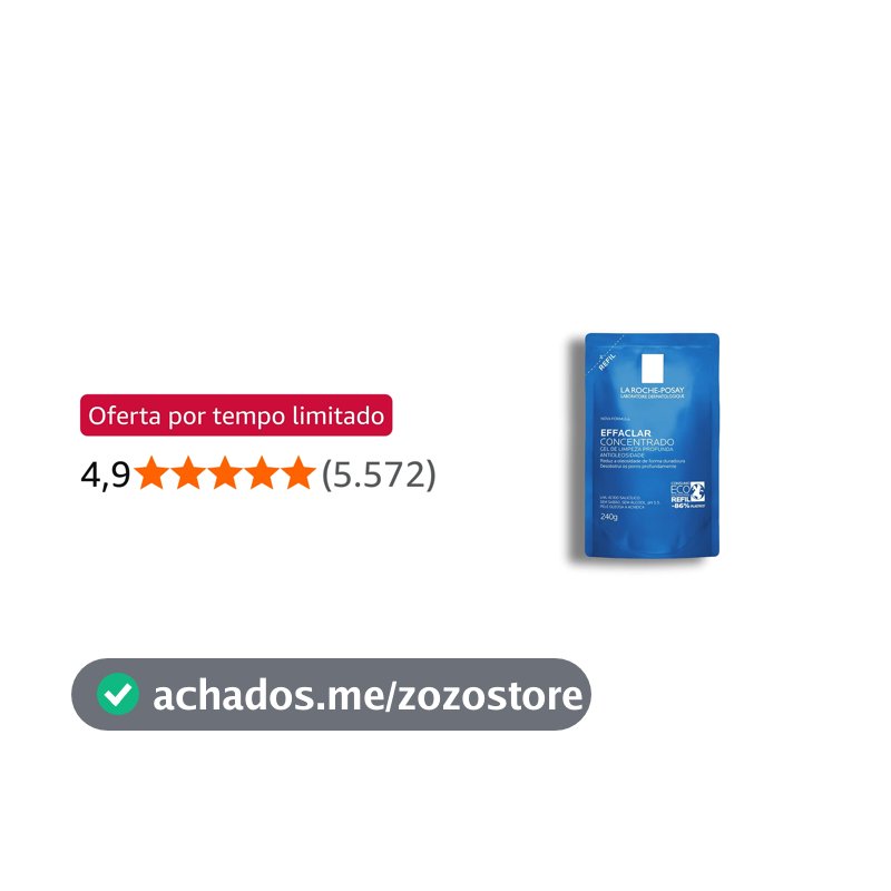 La Roche-posay Effaclar Gel Concentrado. Gel de Limpeza Facial. Limpa a Pele Profundamente Reduzindo a Oleosidade e Lesões Acneica. Limpeza Facial. Pele Oleosa. Ácido Salicílico, LHA, PCA de Zinco.