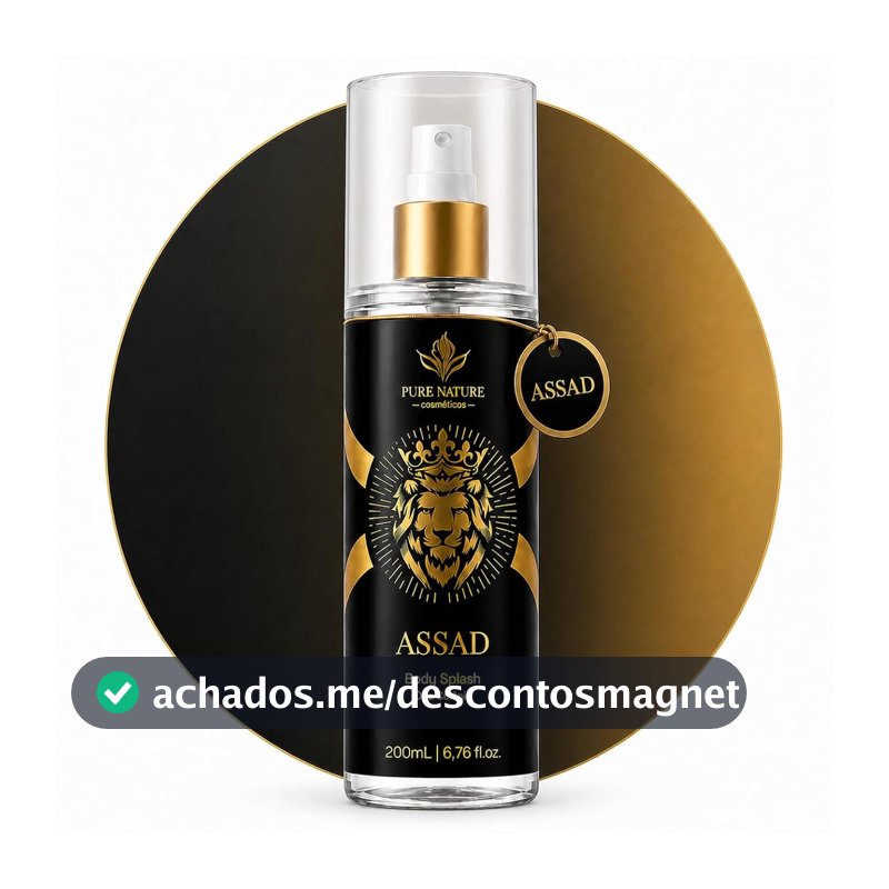 Body Splash Masculino Pure Nature ASSAD 200 ml Oriental Amadeirado Marcante