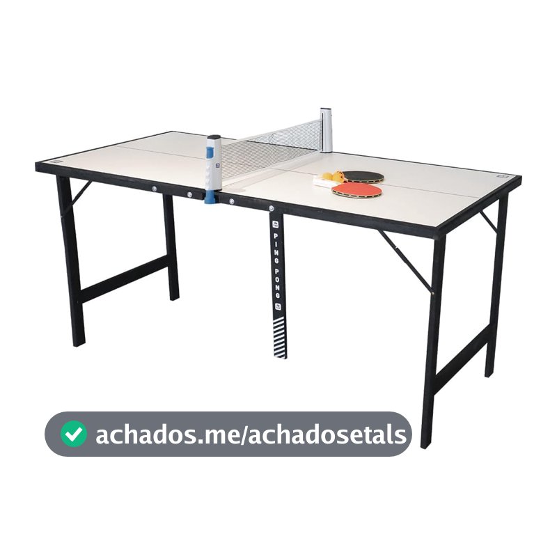 Bel - Mini Mesa de Ping-Pong Portátil com Kit 1 Rede Retrátil + 2 Raquetes + 3 Bolinhas