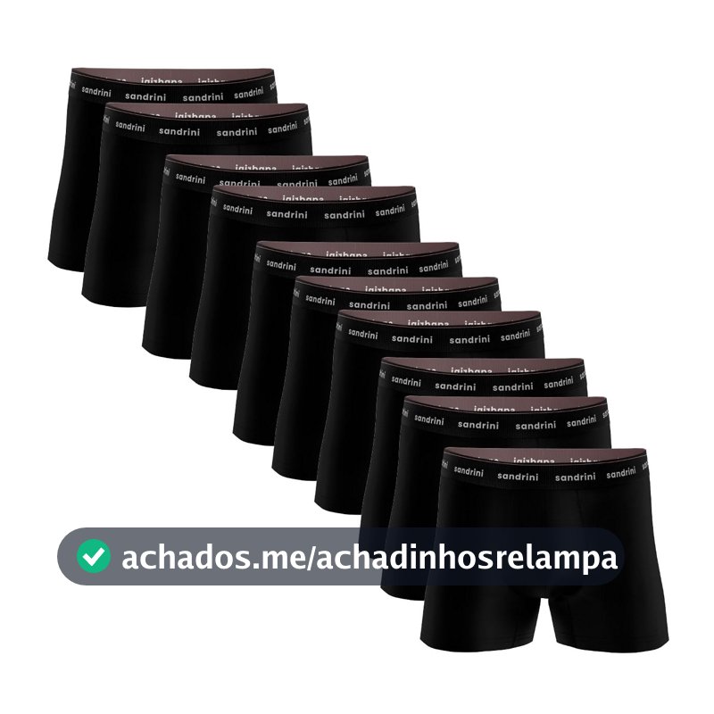 Kit 10 Cuecas Boxer Sandrini Masculinas Algodão Conforto
