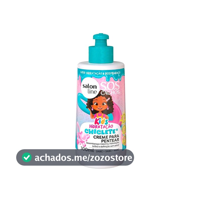 Salon Line, Creme para Pentear, SOS Cachos Kids, Hidratação Chiclete, Vegano - Para Cabelos Ondulados, Cacheados e Crespos, 300ml