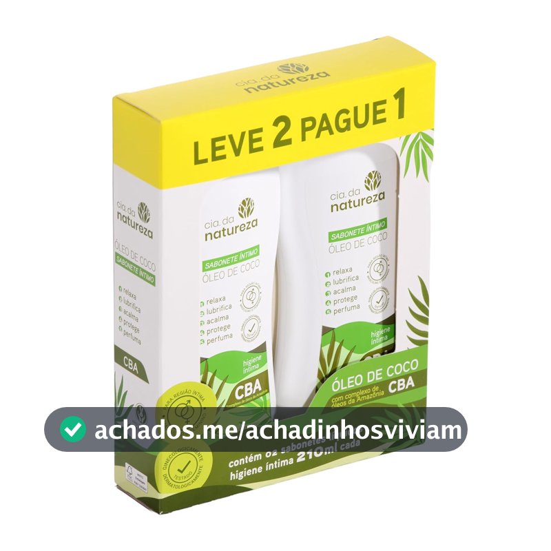 Sabonete Íntimo Feminino Cremoso, Cia. da Natureza, Óleo de Coco, 210ml