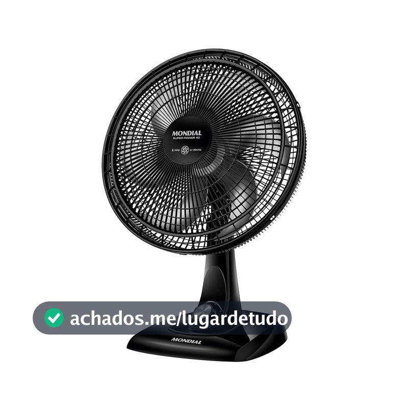 MONDIAL Ventilador de Mesa 40cm Super Power, Preto/Prata, 140W, 110V - VSP-40-B