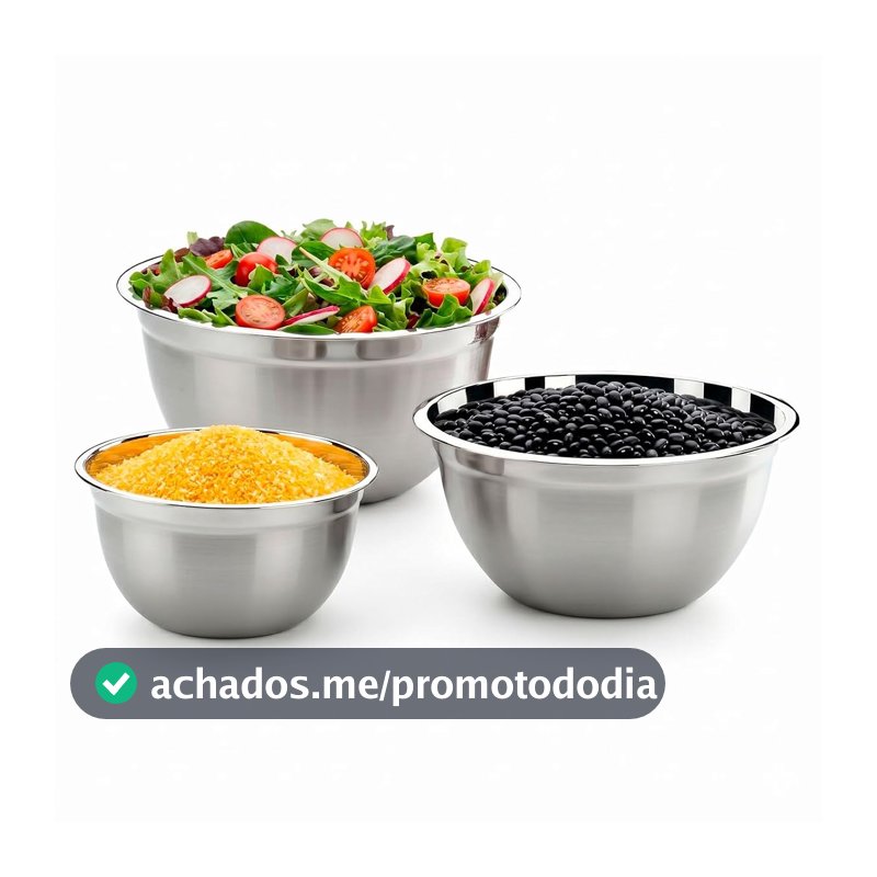 Conjunto de Tigelas Brinox 3 Peças Suprema Aço Inox