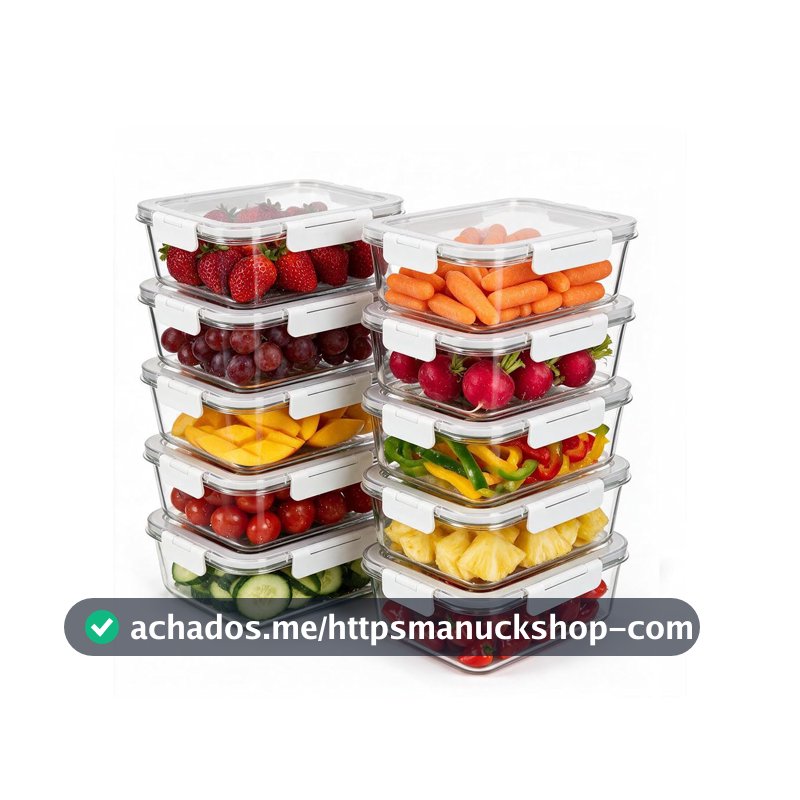 Oikos - Kit 10 Potes de Marmita 370ml Vidro Herméticos com Trava