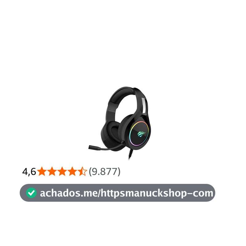 Havit Headphone Fone de Ouvido H2232d, Gamer, Iluminação RGB, com Microfone, Falante de 50mm, Conector 3.5mm, HAVIT, HV-H2232d, Cabo USB para Iluminação
