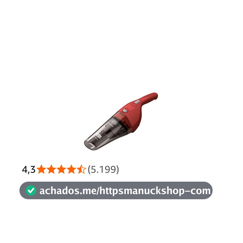 BLACK+DECKER Aspirador de Pó e Água Portátil à Bateria 3,6V APB3600 Vermelho Bivolt