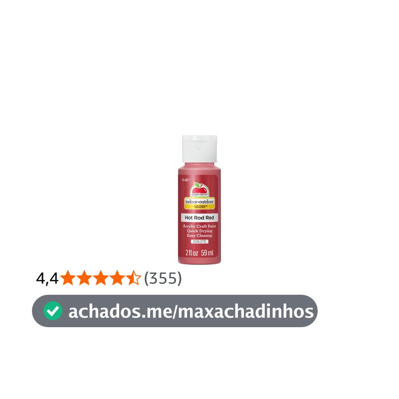 Apple Barrel Tinta acrílica brilhante em cores sortidas (60 ml), 20637 Hot Rod Red