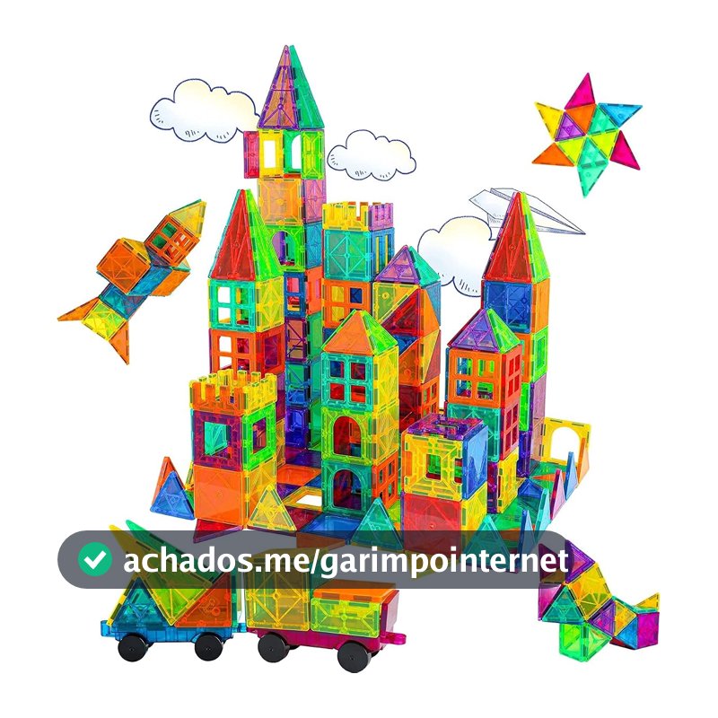 Brastoy Blocos de Montar Magnéticos Construção STEM Brinquedo Infantil Educativo (65 Peças)