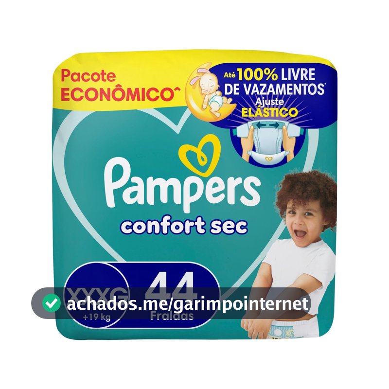 Fralda Pampers Confort Sec Tamanho XXXG 44 Unidades