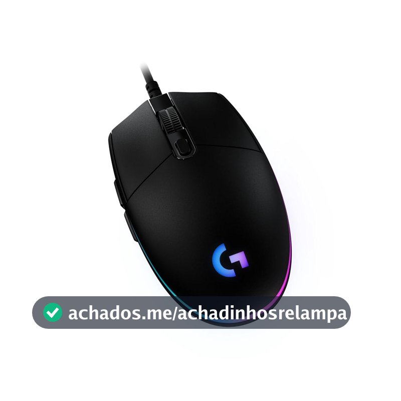 Mouse Gamer Logitech G203 LIGHTSYNC RGB, Efeito de Ondas de Cores, 6 Botões Programáveis e Até 8.000 DPI - Preto