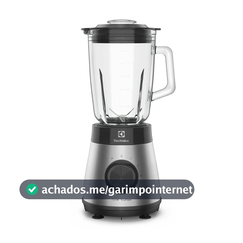 Liquidificador Electrolux inox jarra de vidro resistente capacidade 1,5L 5 velocidades função pulsar 700W EBS30 127v