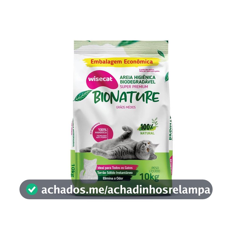 Bionature Areia Higiênica para Gatos Biodegradável Wisecat 10kg