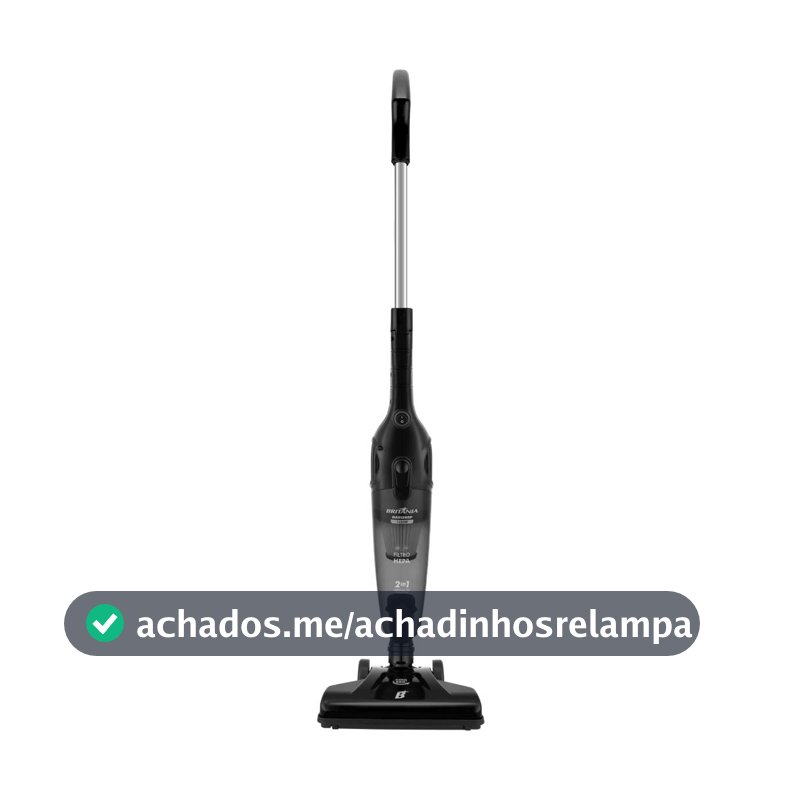 Britânia Britania Aspirador de Pó 2 em 1 Vertical, Preto, Filtro HEPA, Pisos e Carpetes, Elétrico, 220V, 1L, 1.43kg