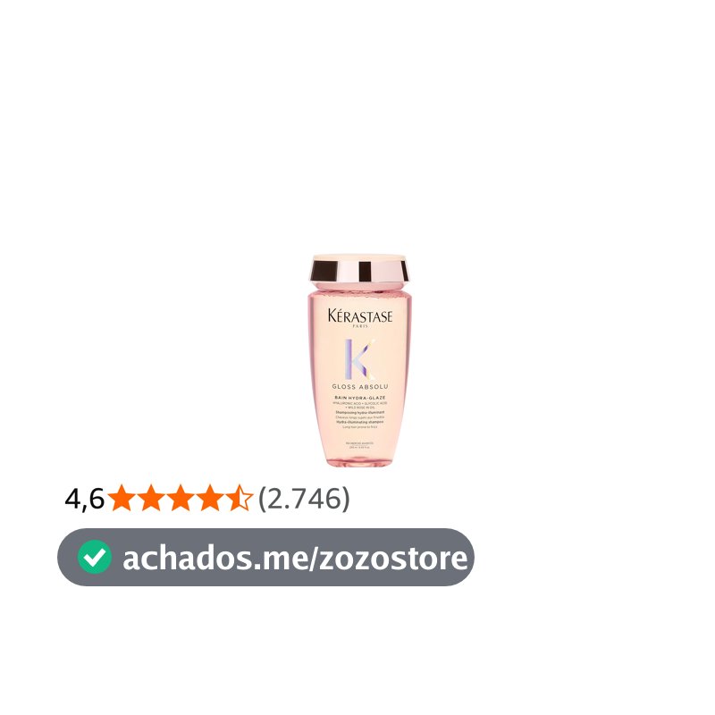 Kérastase, Shampoo Iluminador, Gloss Absolu, Hydra-Glaze, para todos os tipos de cabelos, com ácido hialurônico, ácido glicólico e óleo de rosa silvestre e ação antifrizz, 250ml
