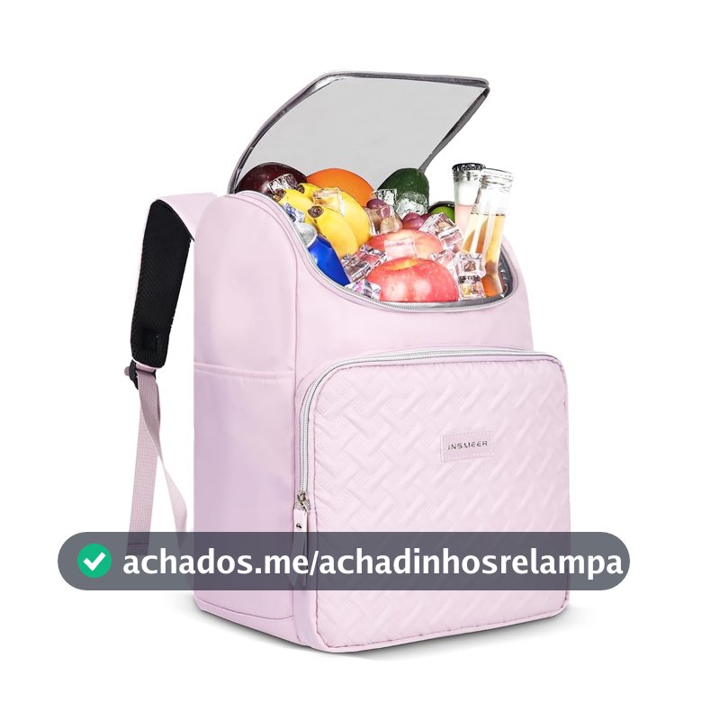 INSMEER Bolsa Térmica tipo Mochila Portátil 35 Latas, à Prova d’Água e Vazamentos, Cooler Térmico para Cerveja, Praia, Viagem, Piquenique e Camping