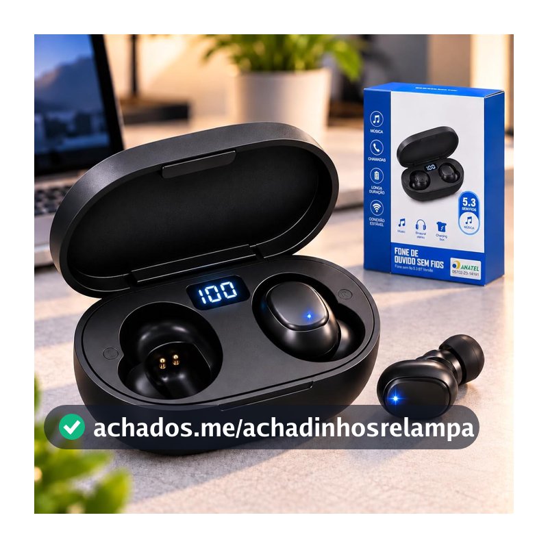 Fone de Ouvido Premium Bluetooth 5.3 TWS Sem Fio Intra Auricular