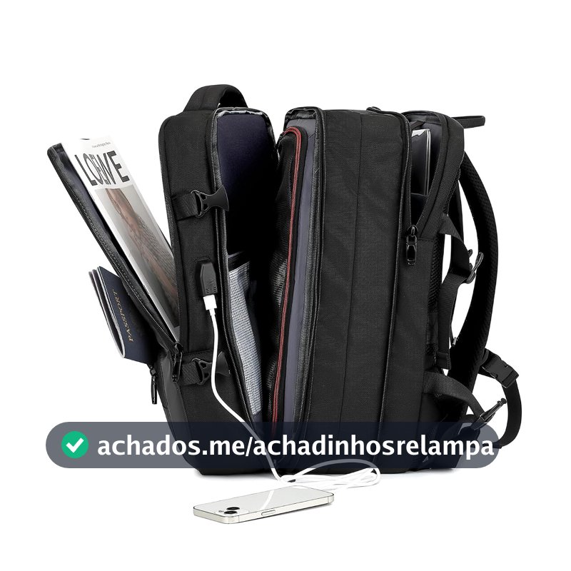 IceSelect Mochila de Viagem Expansivel Grande Masculina Feminina,Mochila Avião para Notebook 17,Executiva,Antifurto,Reforçada,USB,Impermeável,Escolar,Faculdade,Trabalho,Presente