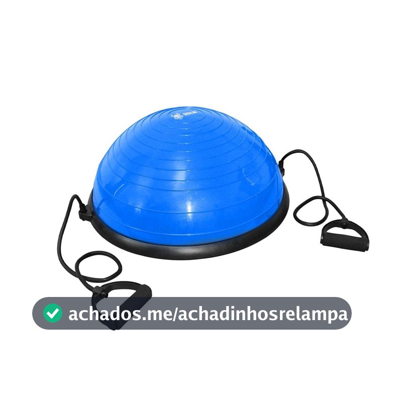 Meia Bola Ginástica com Bomba e Alças Azul Odin Fit