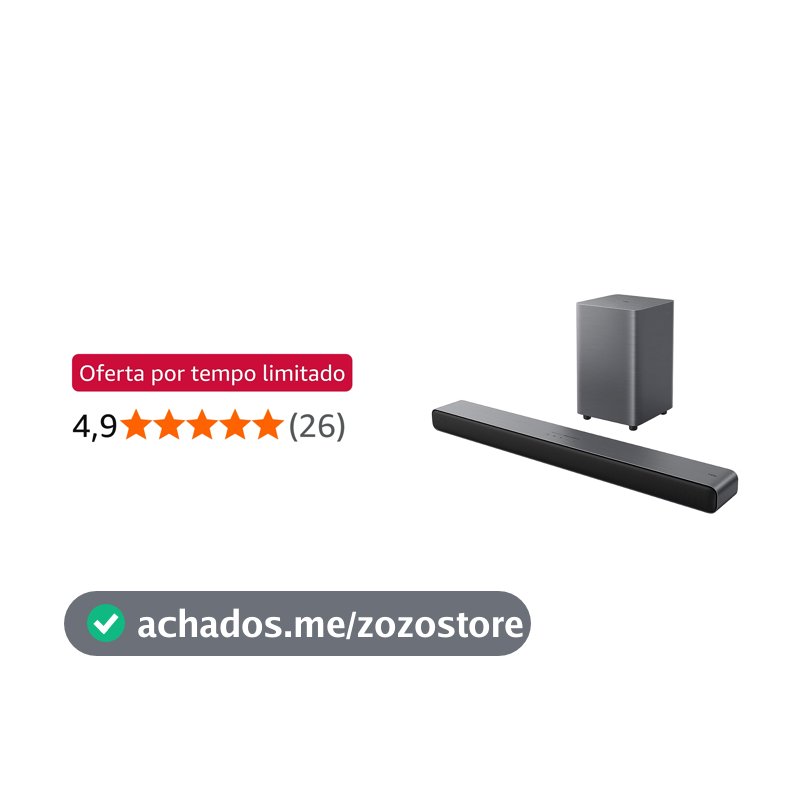 Soundbar TCL com Subwoofer sem fio Bluetooth 2.1 Canais 220W RMS HDMI ARC S55H