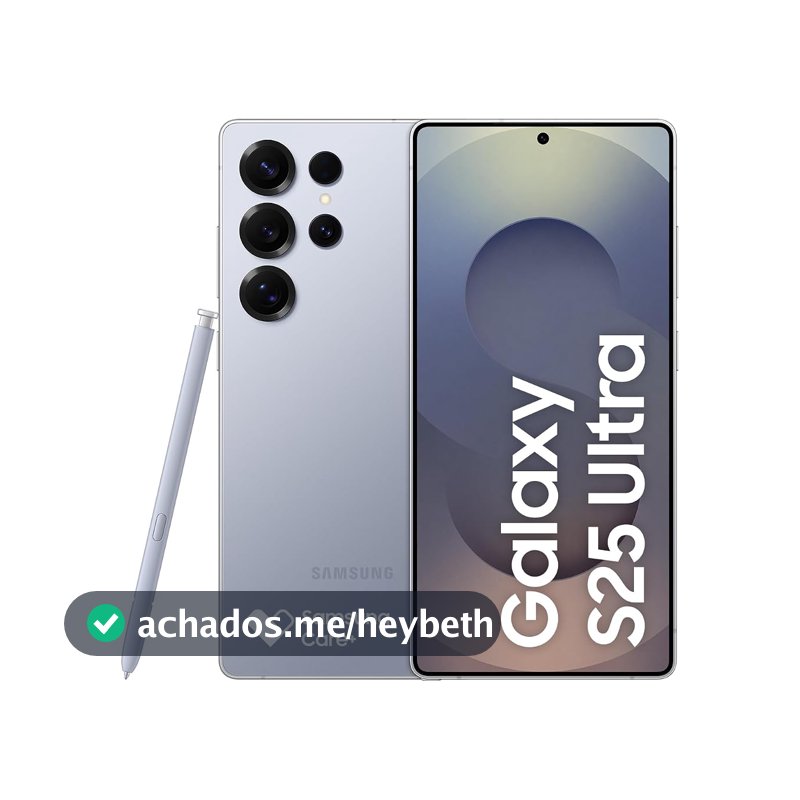 Celular Samsung Galaxy S25 Ultra 5G, 256GB, 12GB RAM, Câmera Quádrupla de 200+50+10+50, Tela Grande de 6.9", Titânio Azul