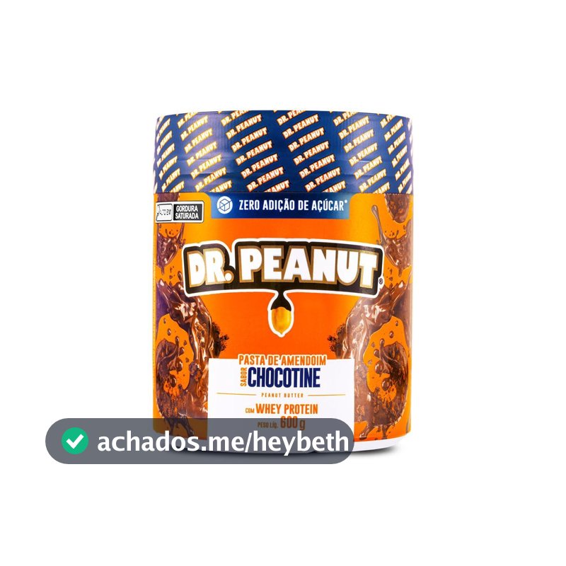 DR. Peanut Pasta de Amendoim Sabor Chocotine, Pote 600g