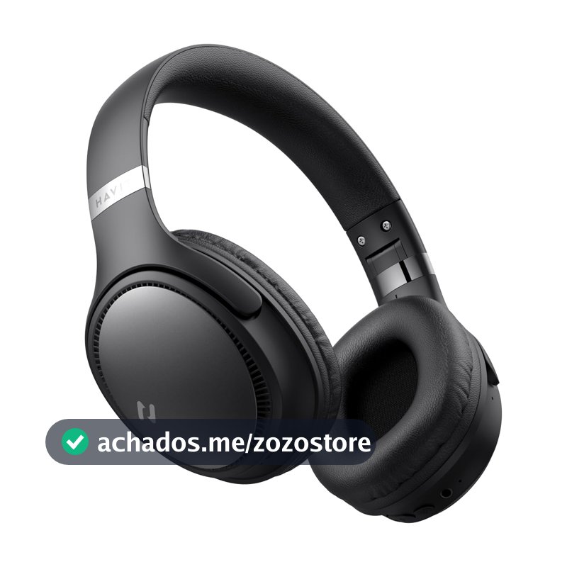 Fone de Ouvido Sem Fio Havit H630bt Bluetooth, Até 55 Horas de Duração da Bateria Preto