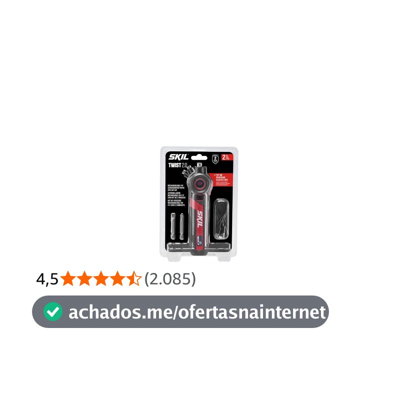 SKIL Chave de fenda Twist 2.0 recarregável de 4 V com cabeça giratória, configuração de torque, cabo de carregamento USB-C e conjunto de 2 bits SD5619-01