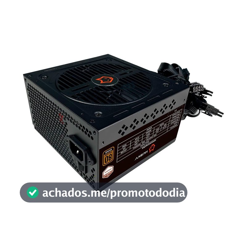 Fonte Husky Sledger 650W, 80 Plus Bronze, Cybenetics Bronze, PFC ativo, Bivolt - HFN650PT