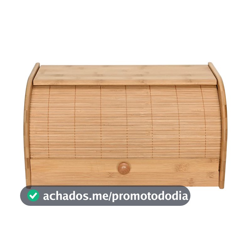 Mimo Style Porta Pães Com Tampa Retrátil, Feito Inteiramente de Bambu Ecokitchen. Perfeita para Armazenar Pães, Bolachas e outras coisas. Resistente, Durável e 100% Ecológica