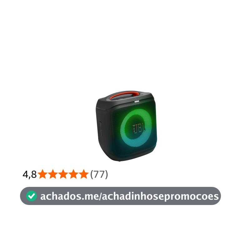 JBL, Caixa de Som, PartyBox Encore Essential 2, Show de Luzes, Bluetooth, Portátil, Resistente a Respingos, Bateria de até 15h, Pro, AI Sound Boost, 100 W RMS - Preto