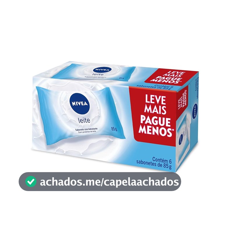 NIVEA Sabonete em Barra Hidratante Leite Promo 6 un. 85g - Com fragrância suave e espuma cremosa, esse sabonete limpa e mantém a pele hidratada após o banho