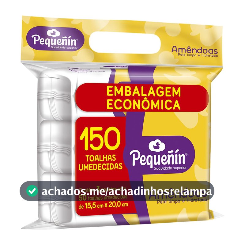 Lenços Umedecidos de Amêndoas Pequeñín, 150 Unidades