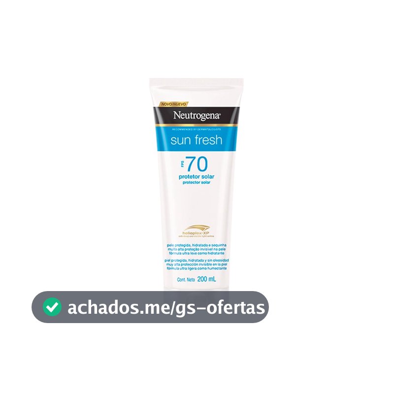 Protetor Solar Corporal em Loção Neutrogena Sun Fresh, FPS 70, 200ml