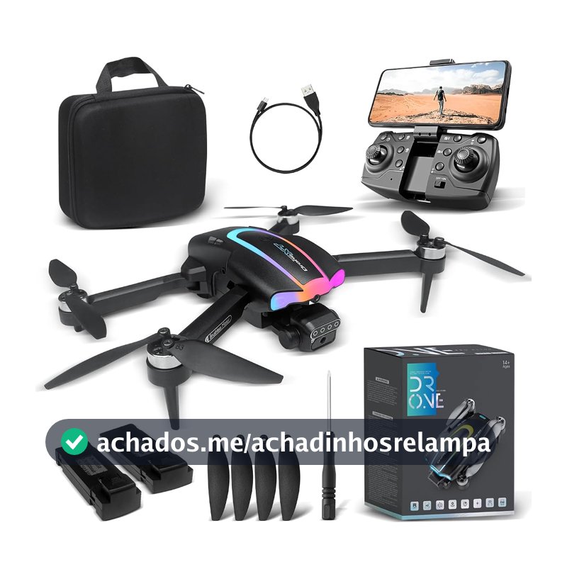 Drone com Camera 6K HD, XT105 Drone Profissional com 2 Baterias, Drones Controle Remoto com Flutuação de Fluxo Óptico, Comutação de Lente Dupla, Alcance 100m