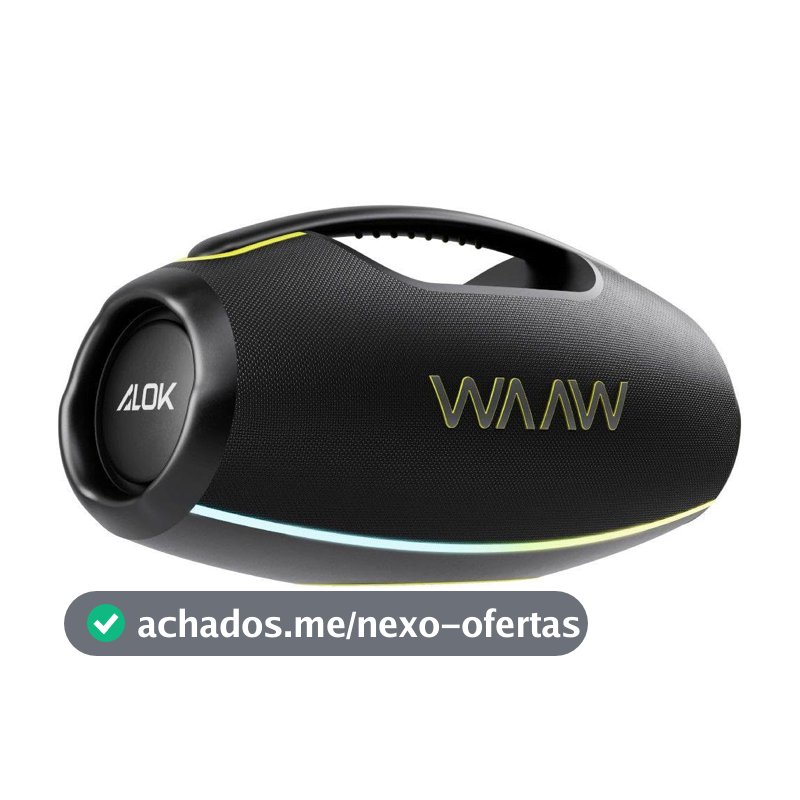 WAAW by ALOK Caixa de Som HYPERBOOM 1000 Bluetooth, À Prova D'Água, Até 12h de Autonomia, Tecnologia TWS, 180W RMS