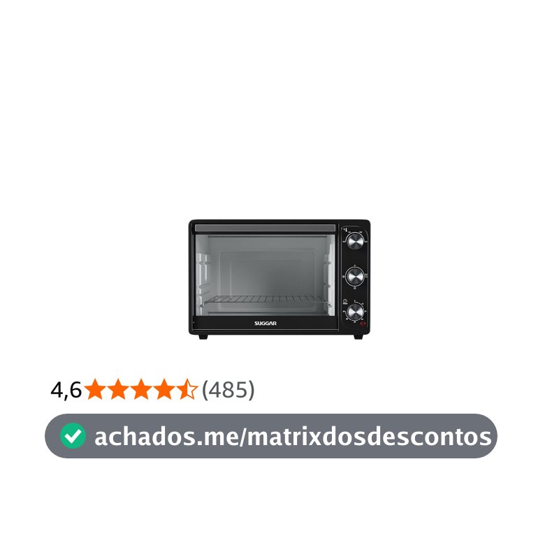 Forno Elétrico de Bancada 42L 220V Suggar Preto
