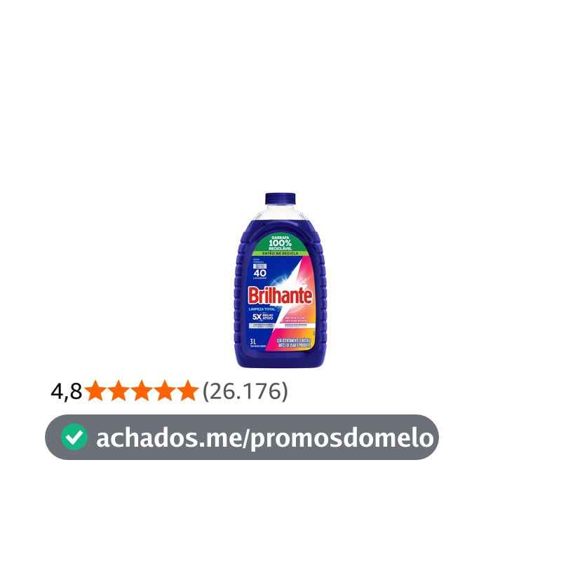 Brilhante Limpeza Total - Lava Roupas Líquido 3L