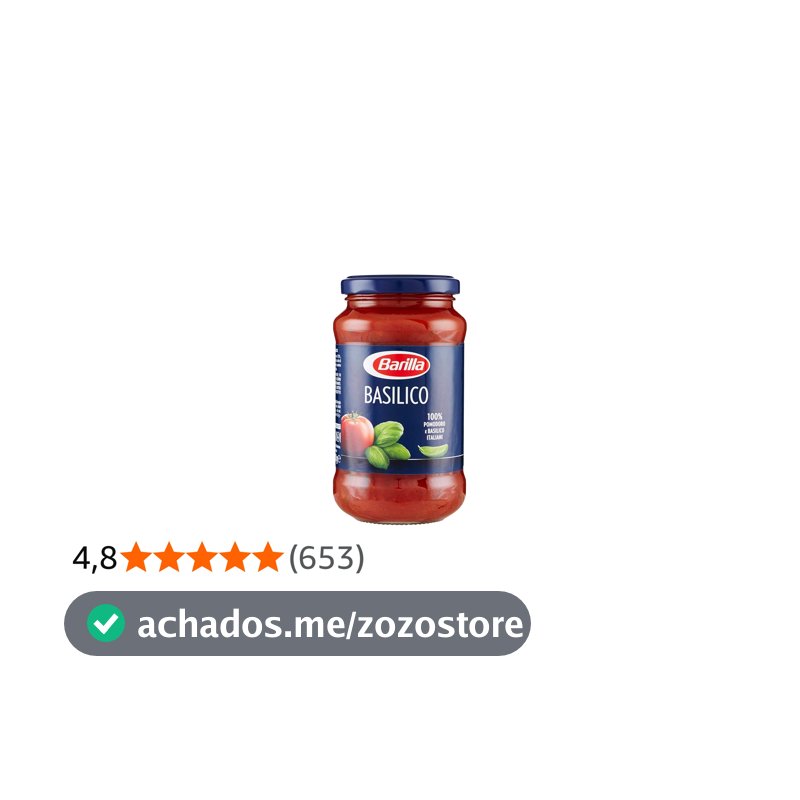Barilla Molho de Tomate Basilico 400g Manjericão