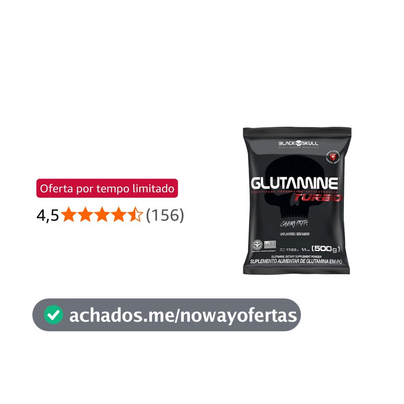 Refil Glutamine Turbo 500G, Black Skull