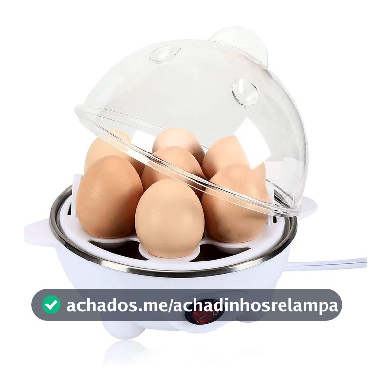 Cozedor Elétrico de Ovos a Vapor 7 Unidades, Egg Cooker Portátil com Desligamento Automático, Escalfador Legumes Vapor, Compacto para Café da Manhã Saudável, Cozinha, Trailer e Viagem 110V