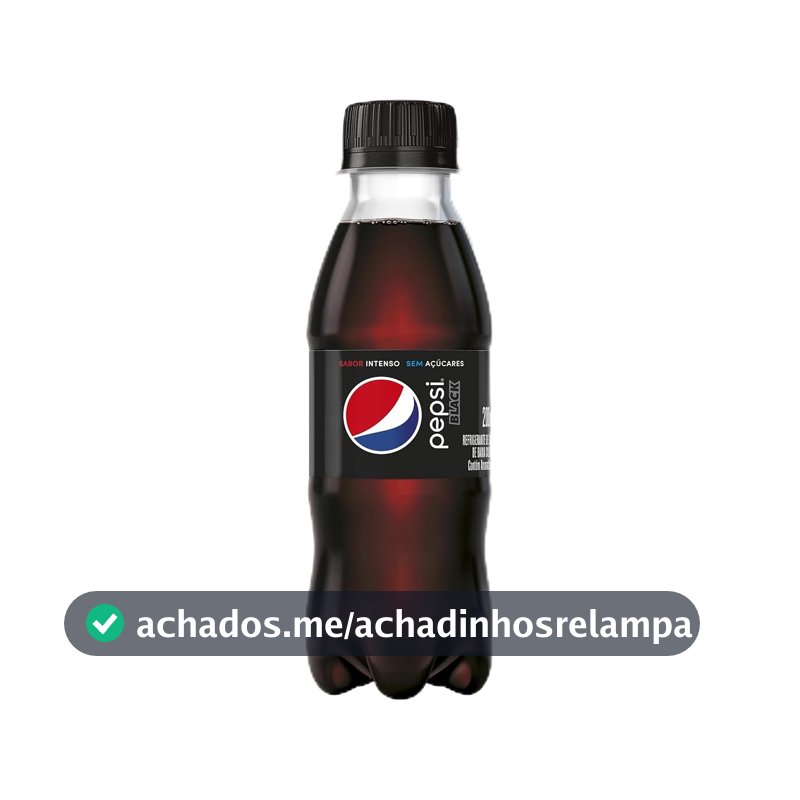 Refrigerante Zero Pepsi, Black, Garrafa 200ml, Pack com 12 unidades
