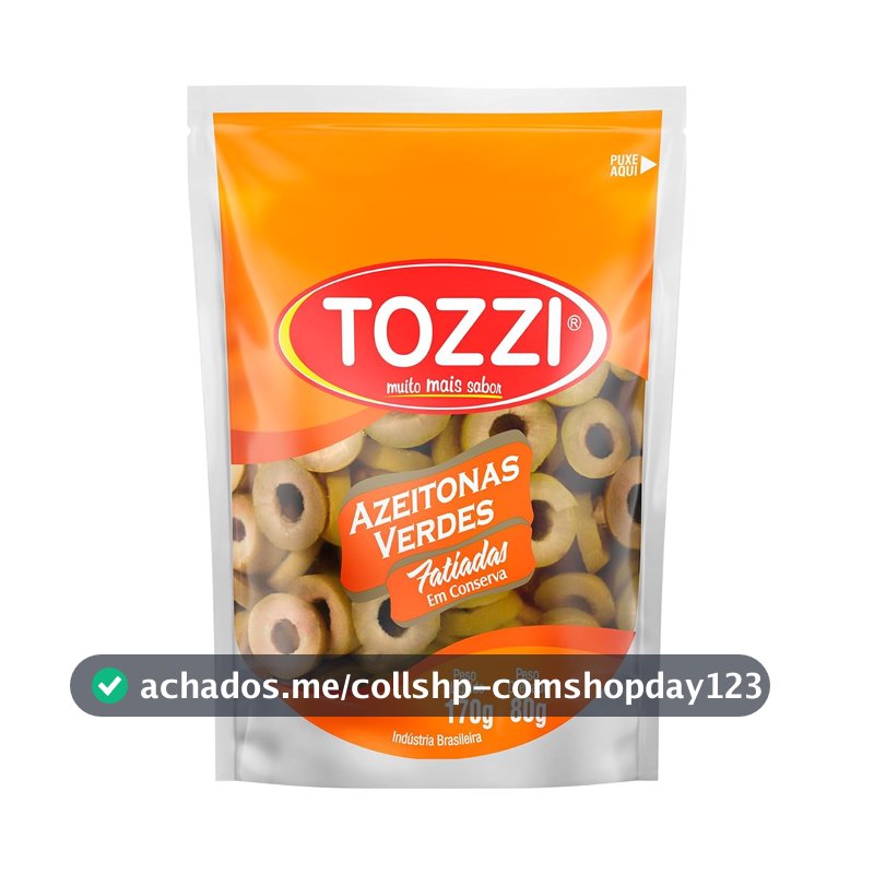 Azeitona Verde em Conserva Fatiada Tozzi Sachê Pouch 80g
