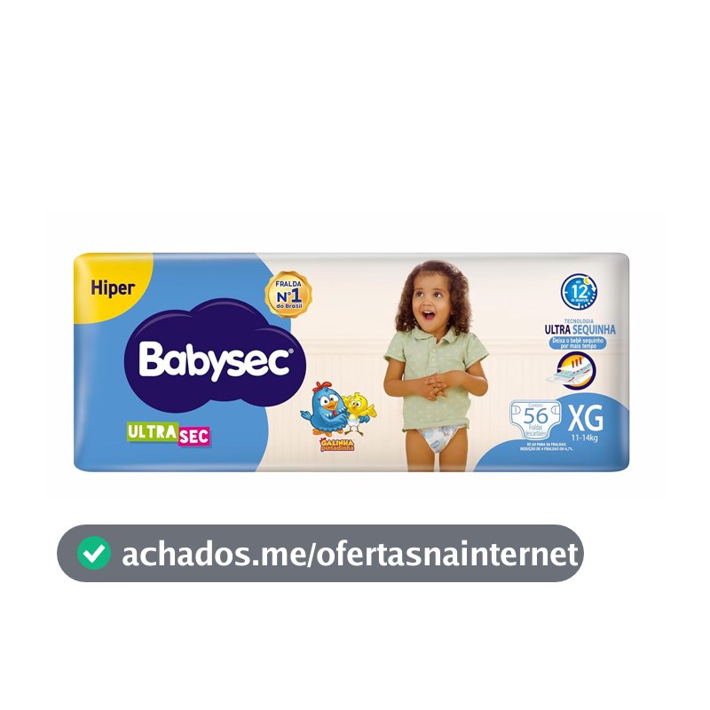 Babysec Fralda Ultrasec Galinha Pintadinha Azul Xg 56 Unidades