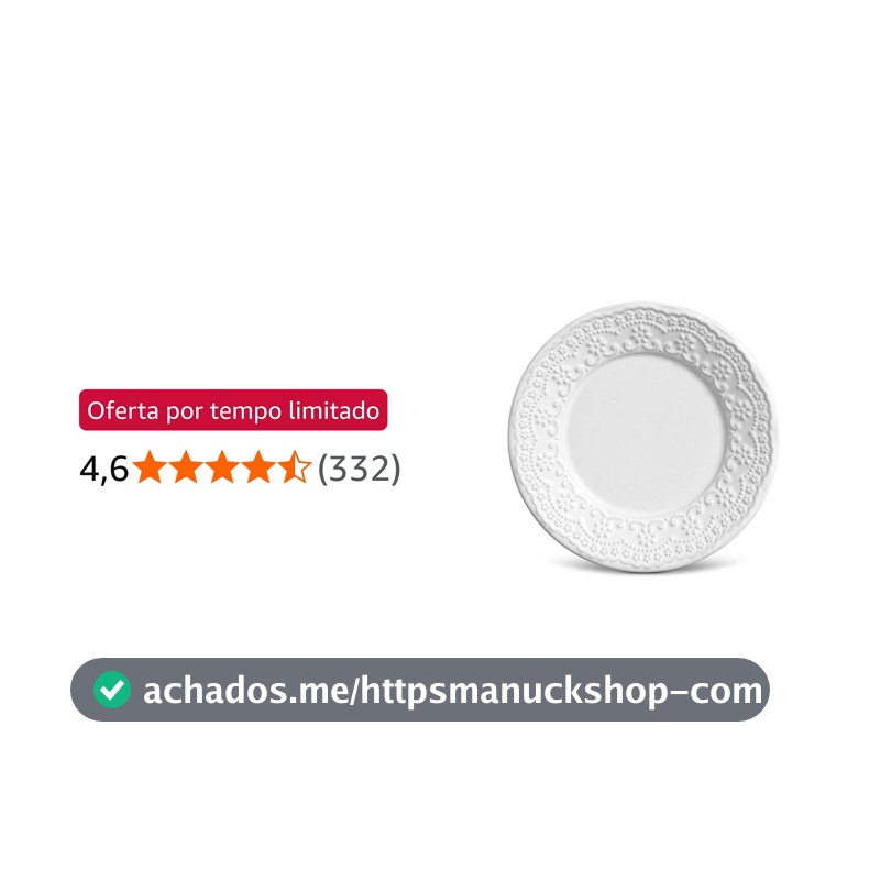 Conjunto C/ 6 Pratos De Sobremesa Madeleine Branco Ø 20,5 cm